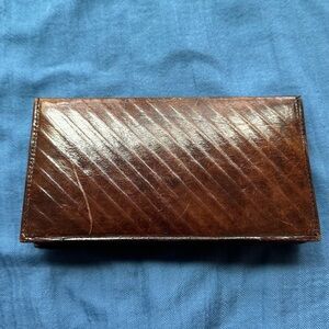 Elegant Brown Leather Clutch
